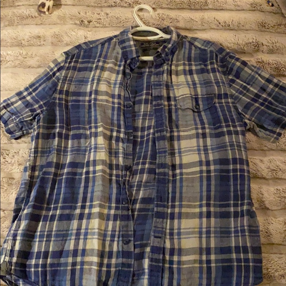 Nautica button up shirt short sleeve.